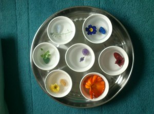 Crystals and blossoms in the colours of the rainbow for a rainbow fairy treatment